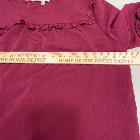 JUICY COUTURE Tunic Top Women's Blouse Long Sleeve Semi Sheer Red Size XXL - Picture 5 of 9